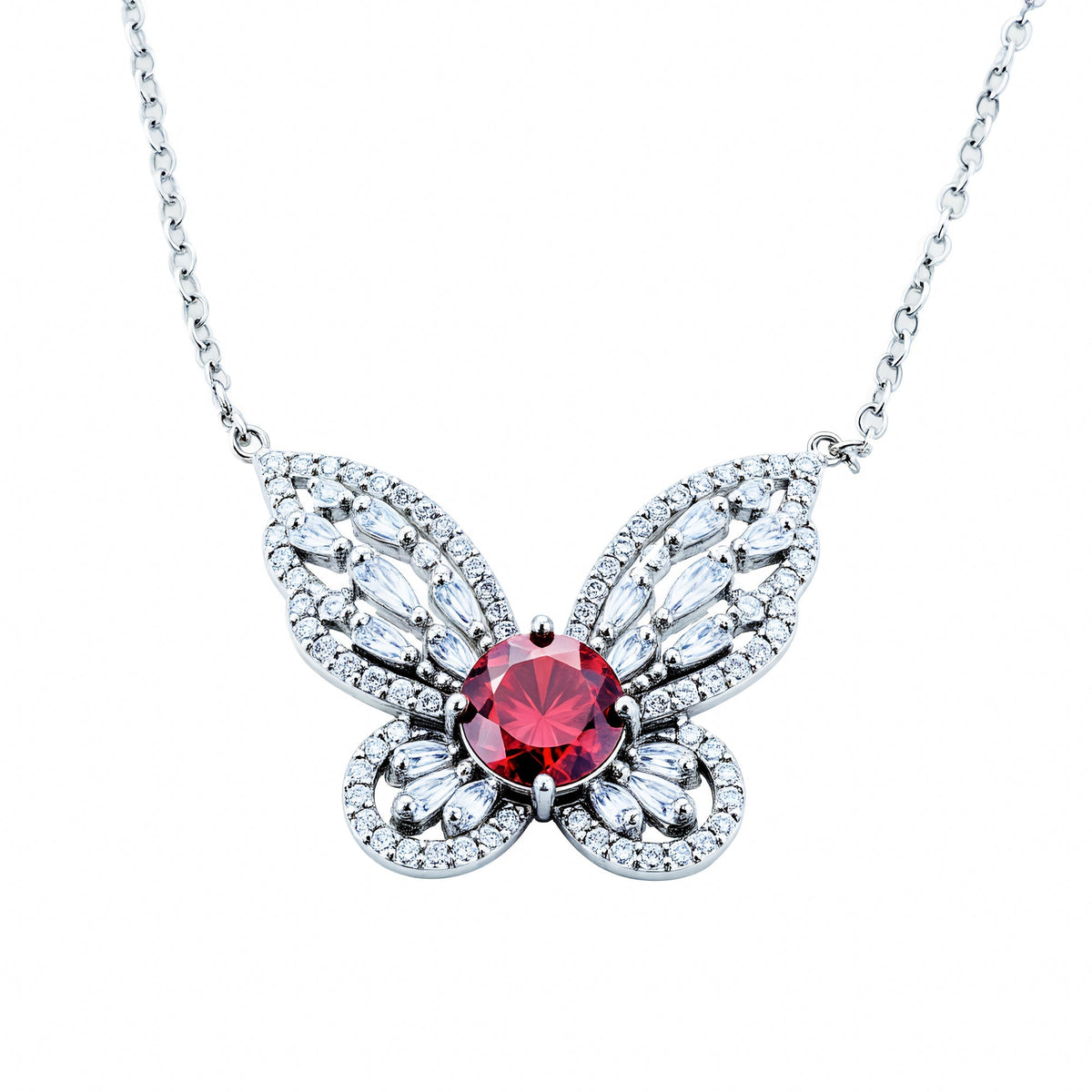 Dietlinde Ruby Butterfly Necklace