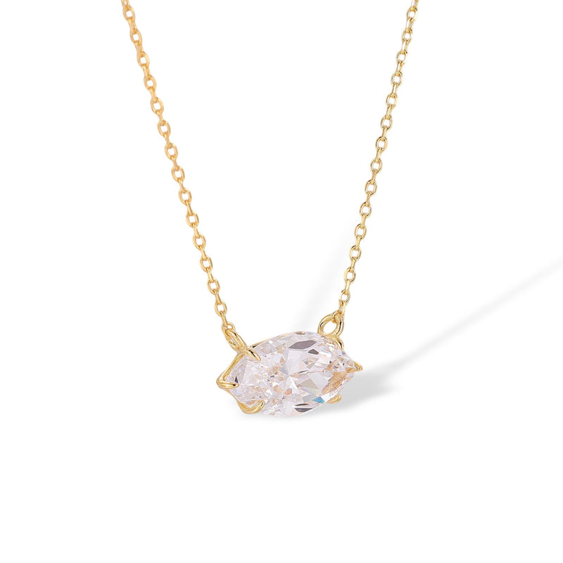 Dietwina 14K Gold Marquise Necklace