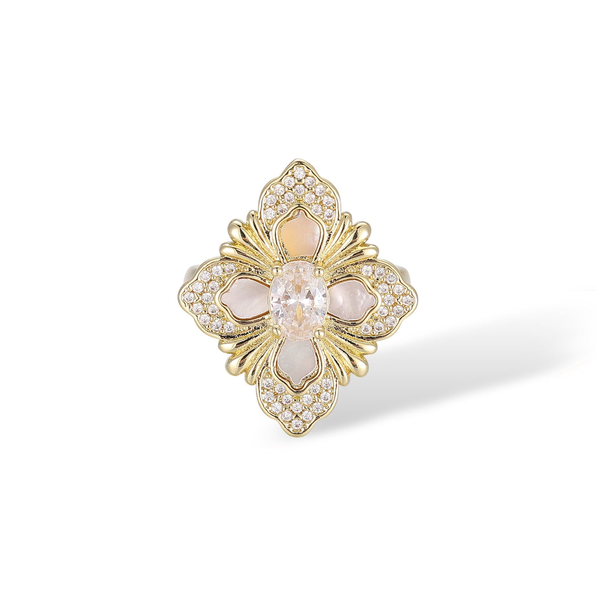 Eberlind 14K Gold Floral Open Ring