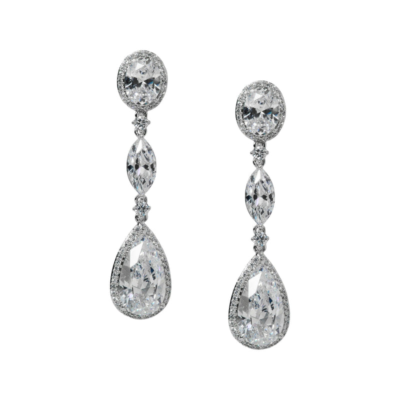 Églantine White Teardrop Drop Earrings