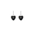 Émaillé Black Shell Heart Earrings