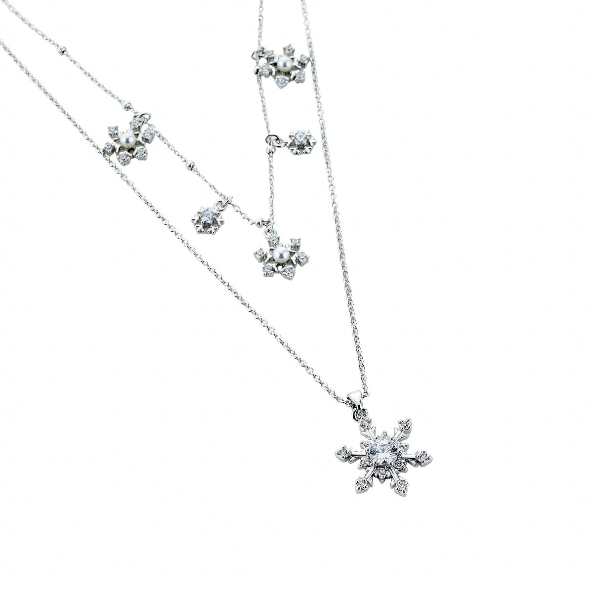 Épanoui White Snowflake Layer Necklace