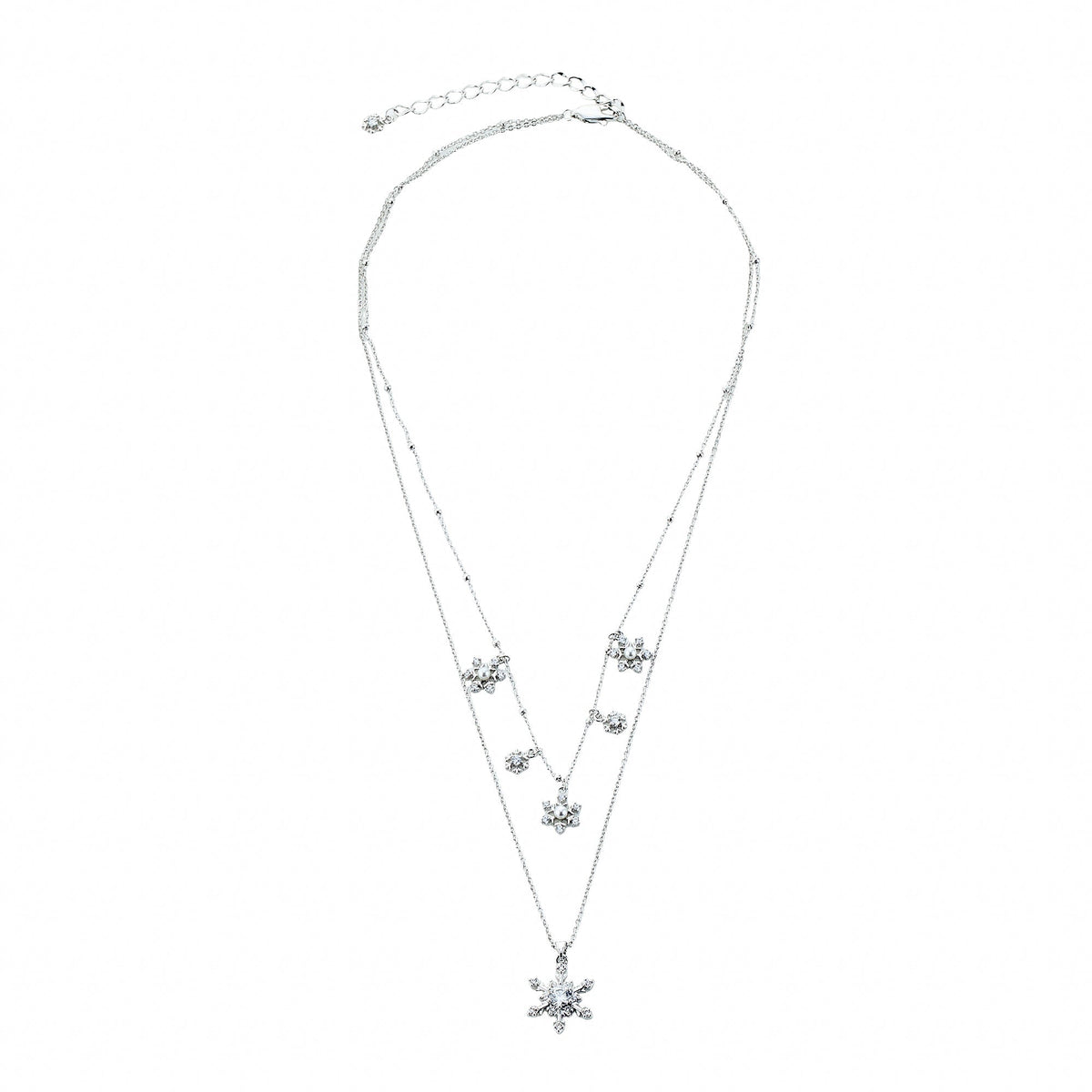 Épanoui White Snowflake Layer Necklace