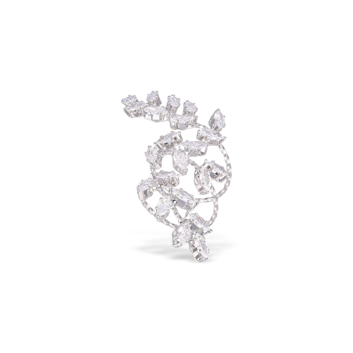 Ernestine White Vine Open Ring