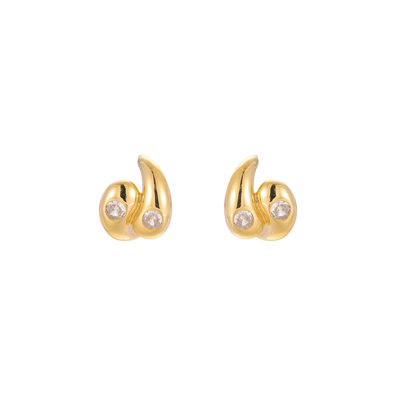 Estella 14K Gold Comma Stud Earrings