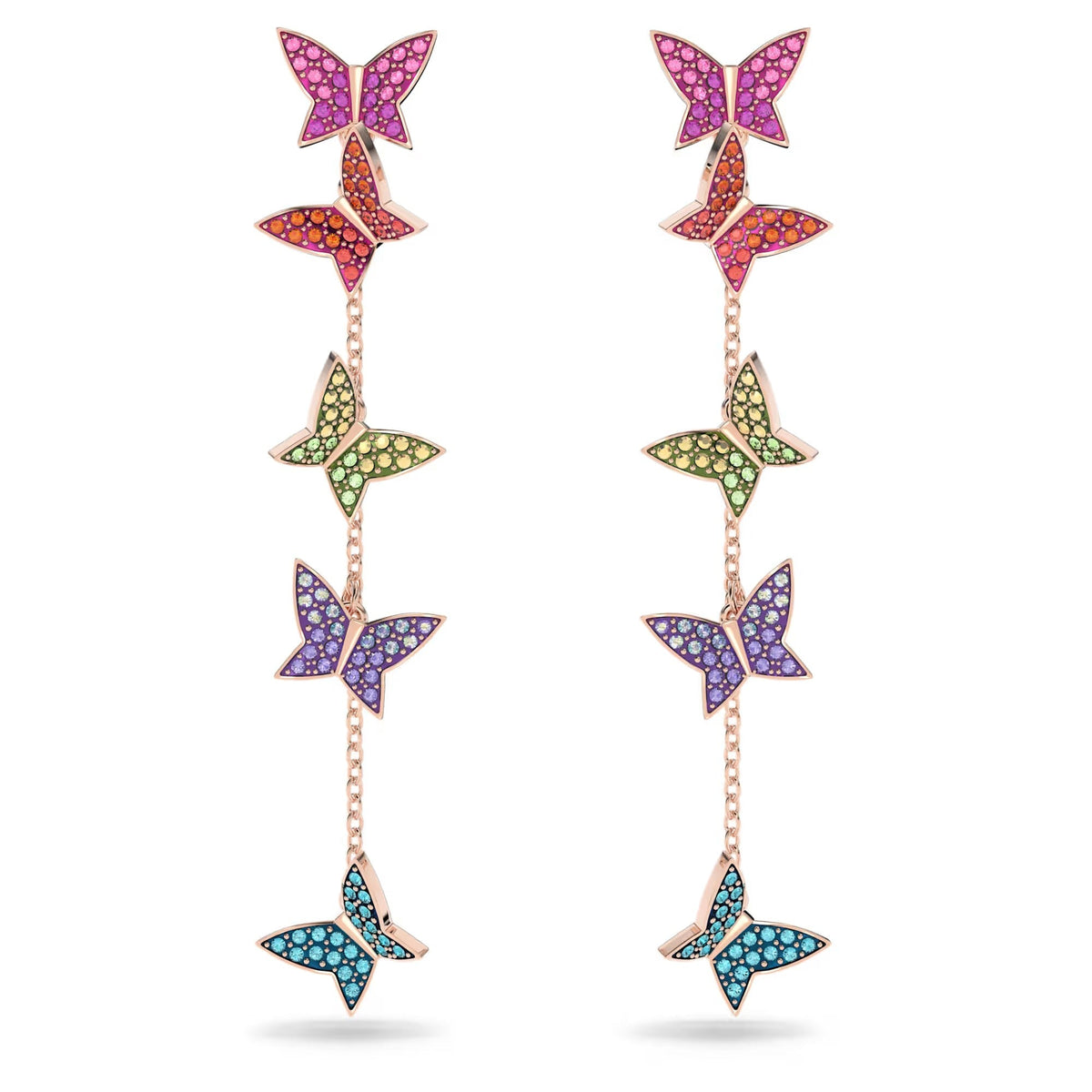 Fabia Multicolor Butterfly Drop Earrings