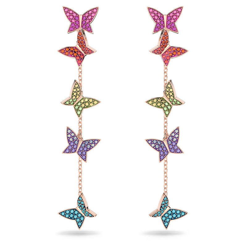 Fabia Multicolor Butterfly Drop Earrings