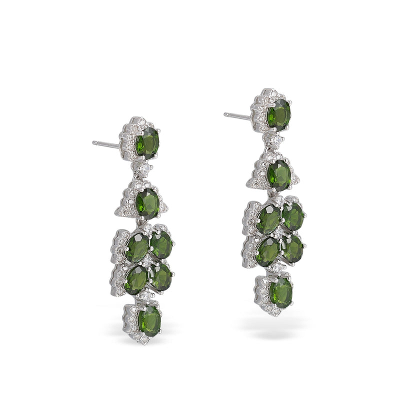 Feuille Cascade Green Floral Drop Earrings