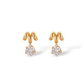 Florentine 14K Gold M Shape Earrings