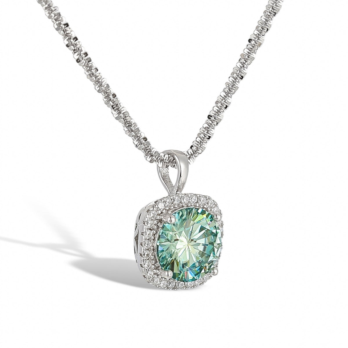Gaëlle Green Mossanite Necklace