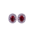 Gidèle Red Oval Stud Earrings