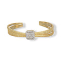 Ginette 14K Gold Cushion Open Bangle