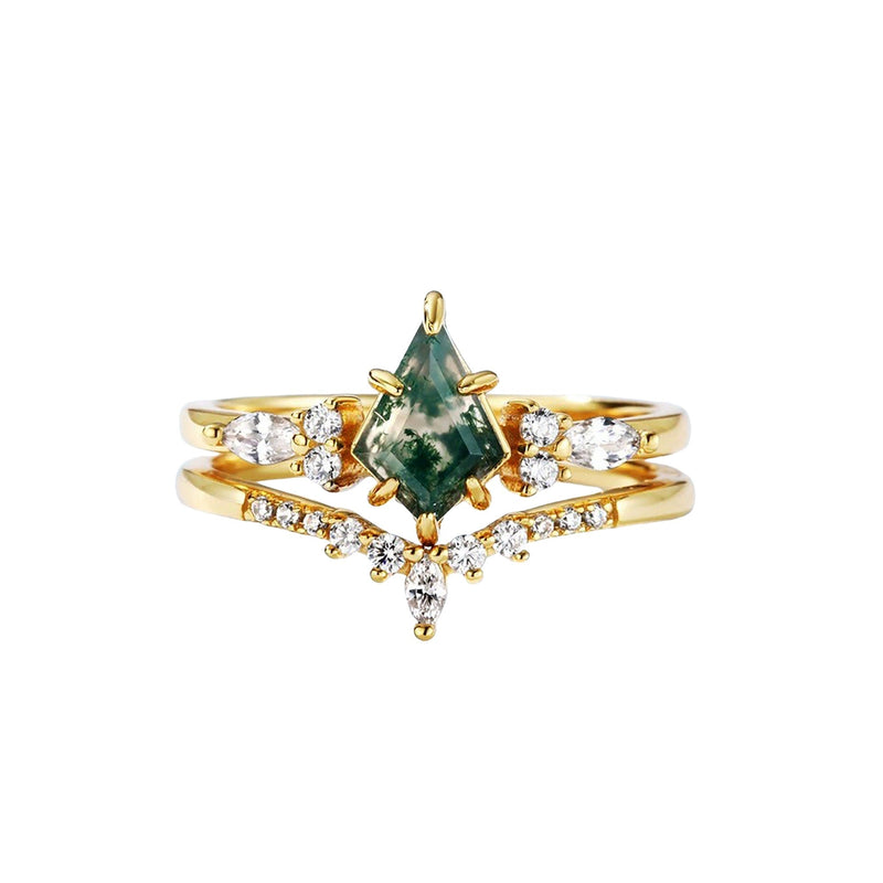 Gitane Moss Triangular Ring Set