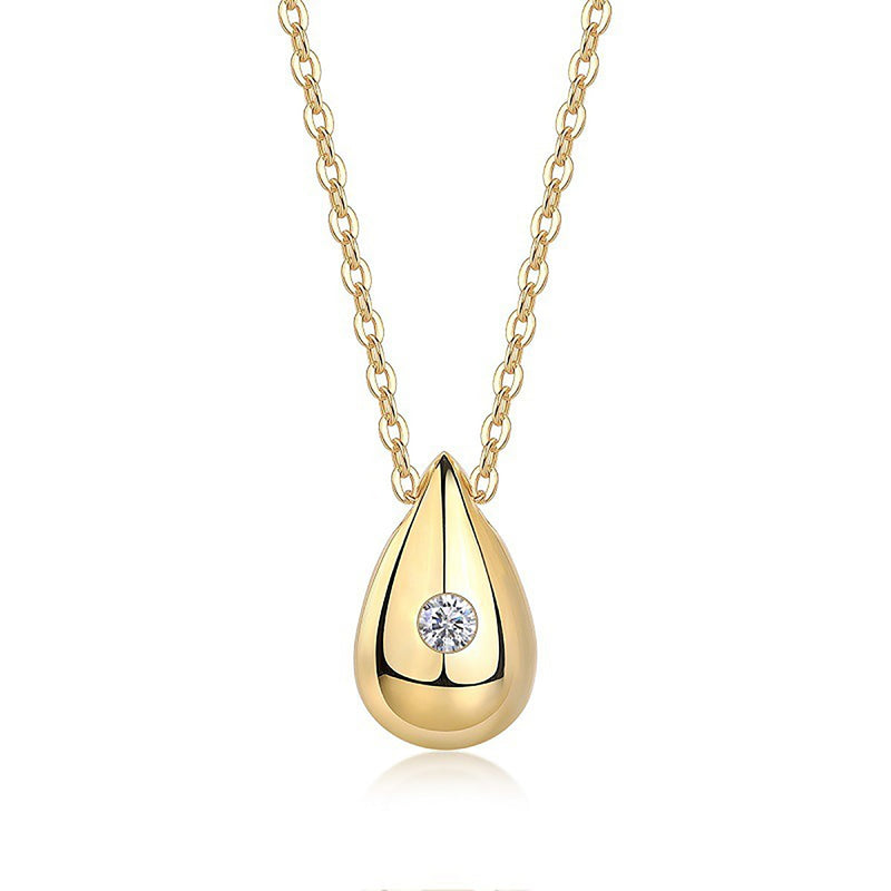 Godhild 14K Gold Teardrop Moissanite Necklace