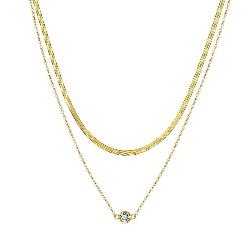 Godlind 14K Gold Round Double-Layer Necklace