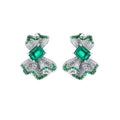 Gracianne Emerald Green Ribbon Stud Earrings
