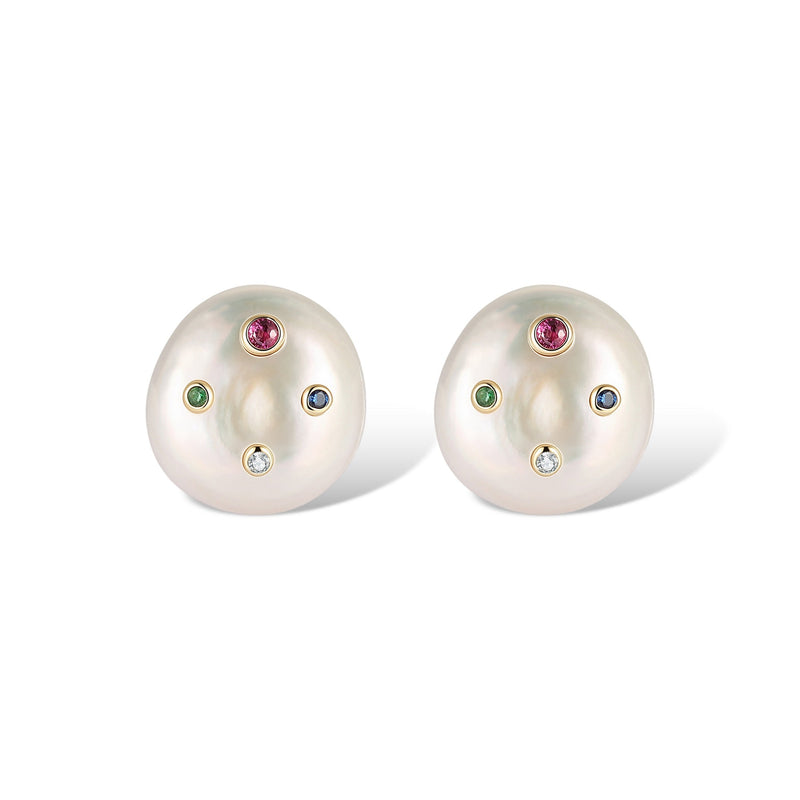 Gravé Finement Baroque Pearl Stud Earrings