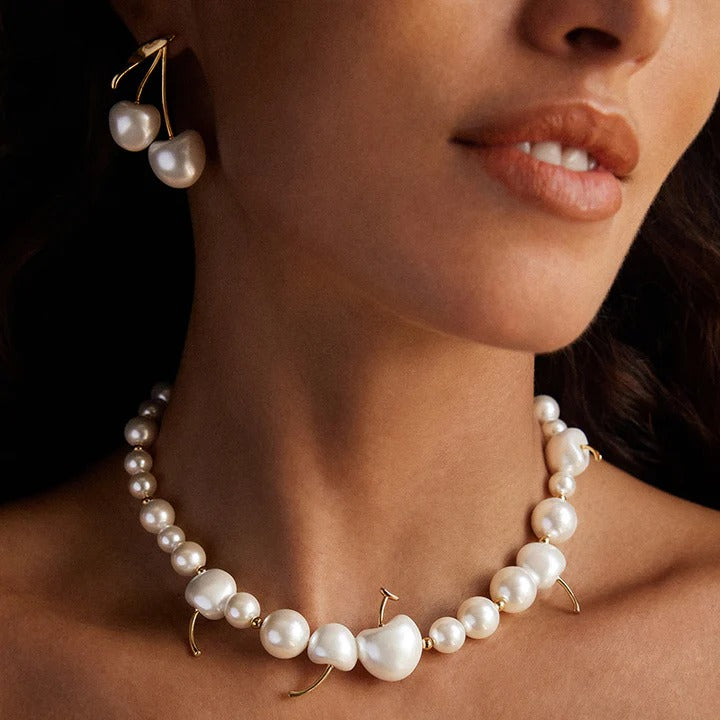 Gwenaëlle White Cherry Necklace