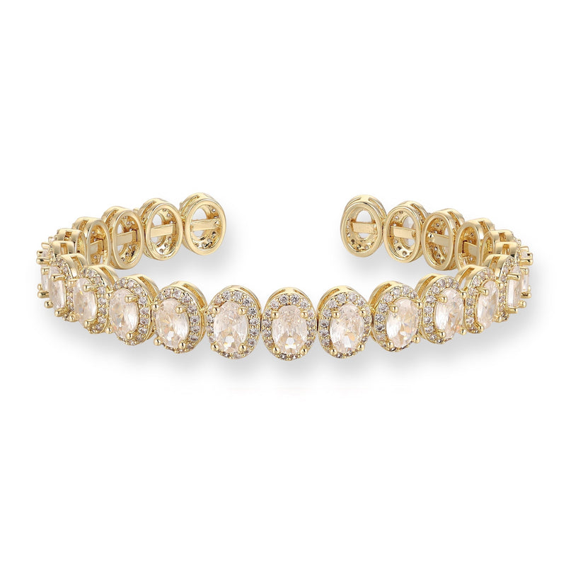 Hadrunia 14K Gold Oval Open Bangle