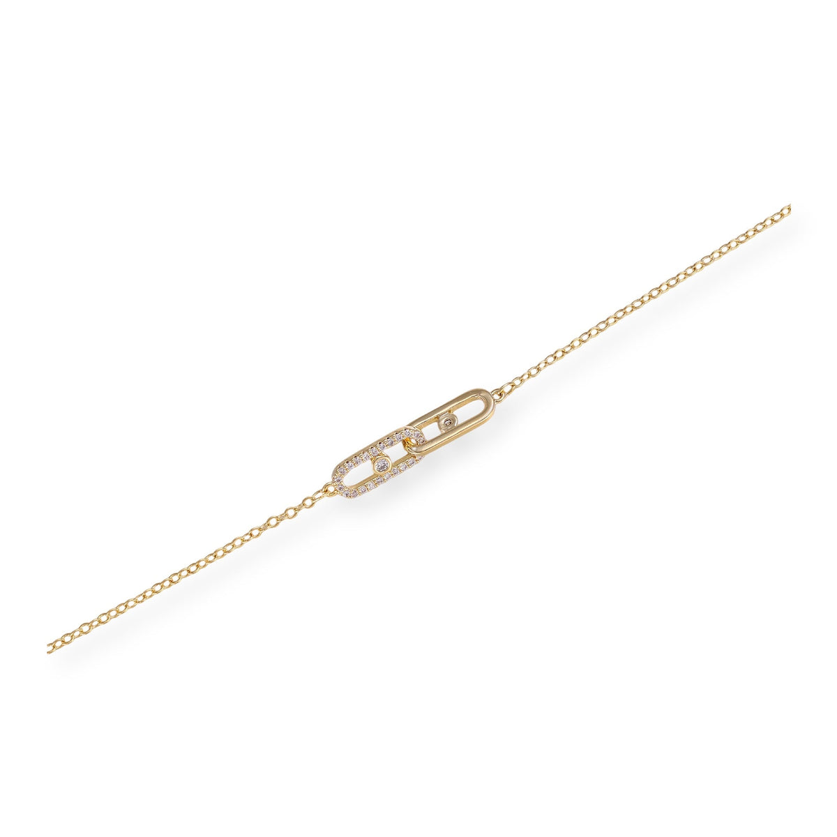 Helmwina 14K Gold Double Oval Bracelet