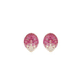 Hrodhild Pink Teardrop Stud Earrings