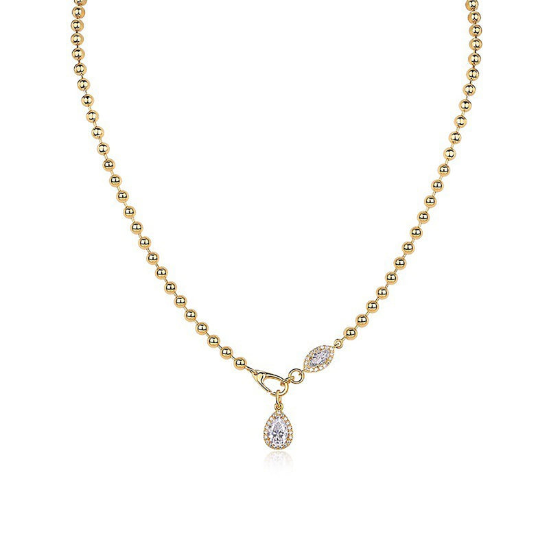 Ingwina 14K Gold Teardrop Marquise Moissanite Necklace