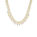 Iolande Multicolor Square Lace Textiles Choker Necklace