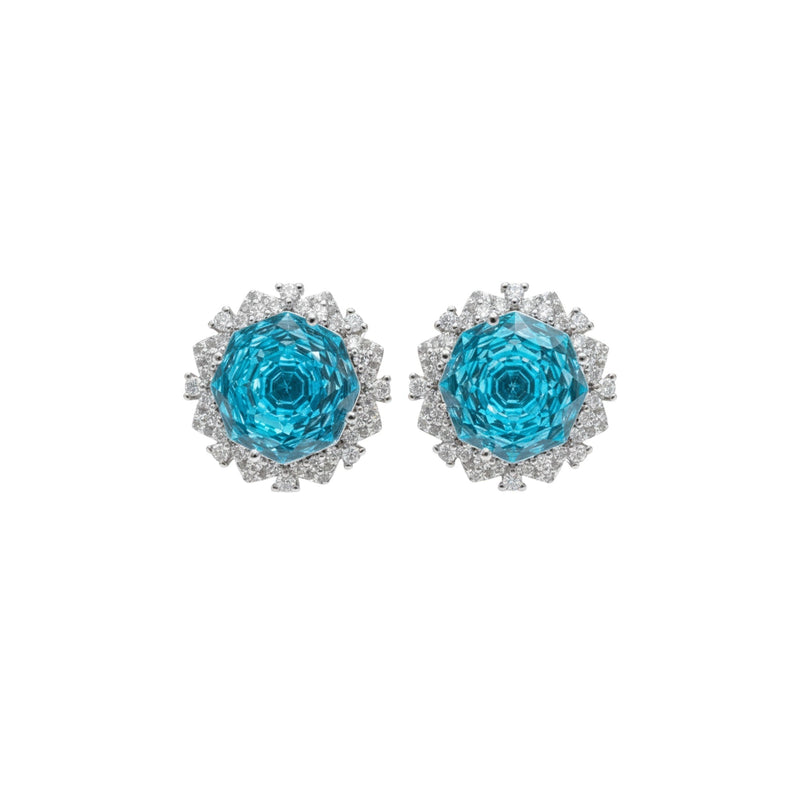 Ismène Blue Floral Earrings
