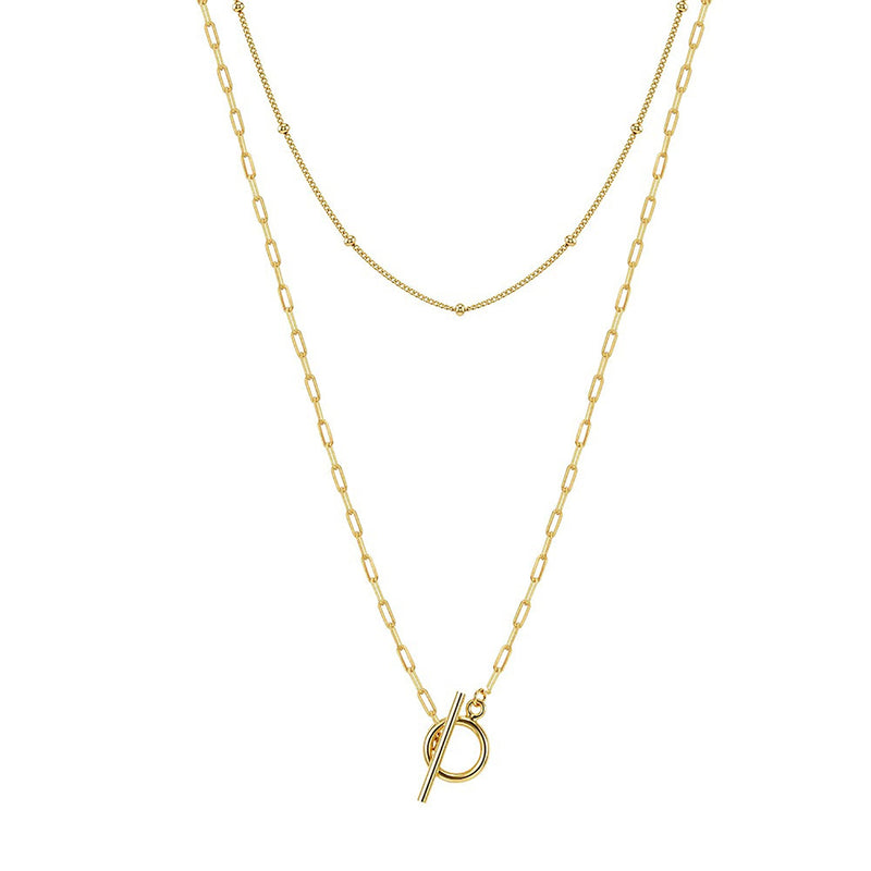 Isrunia 14K Gold Double-Layer Necklace