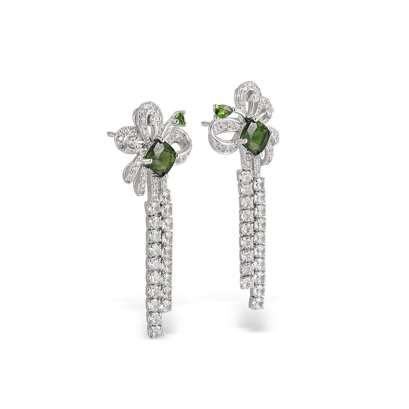 Ivy Green Floral Diopside Earrings