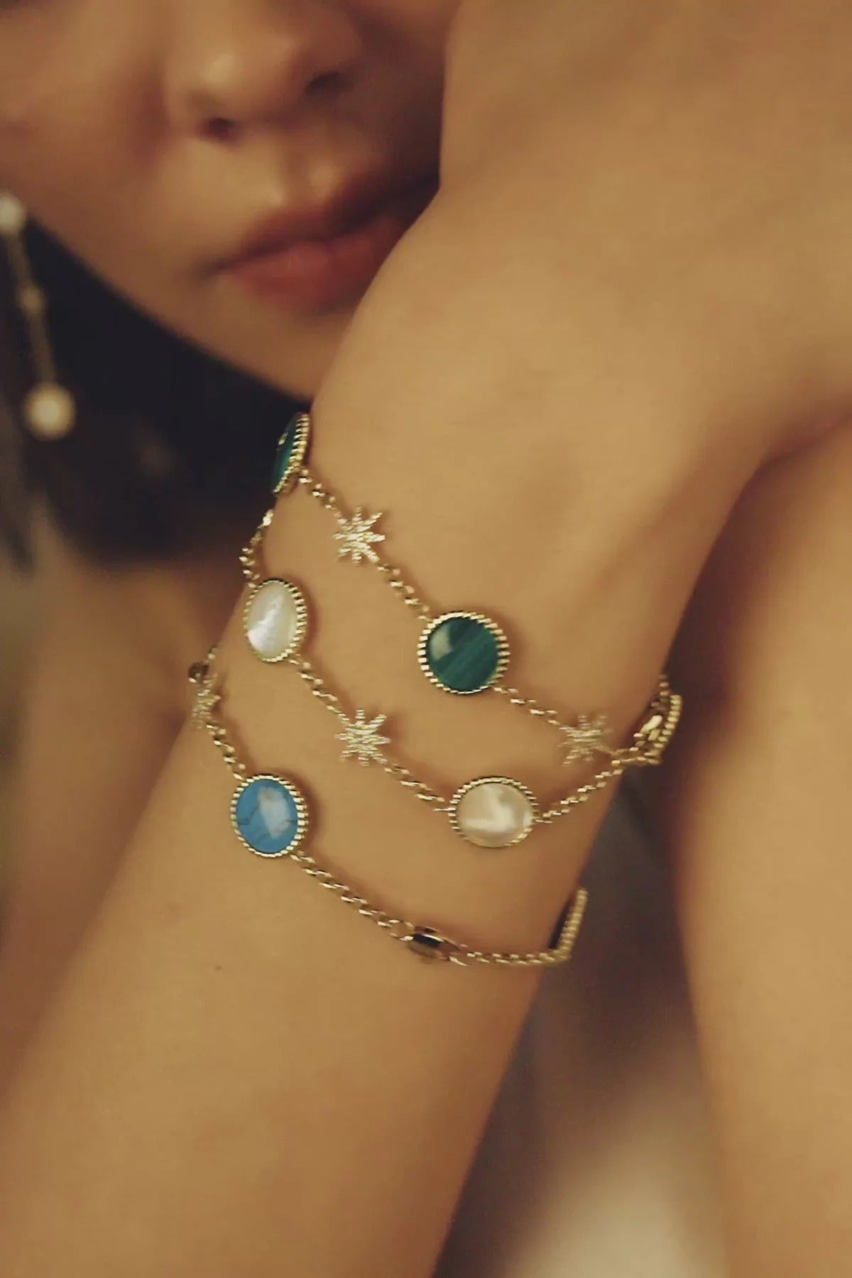 Jacinthe White Mother-of-Pearl Starburst Bracelet