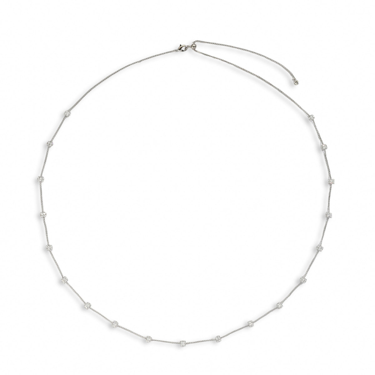 Jacqueline White Round Sweater Necklace