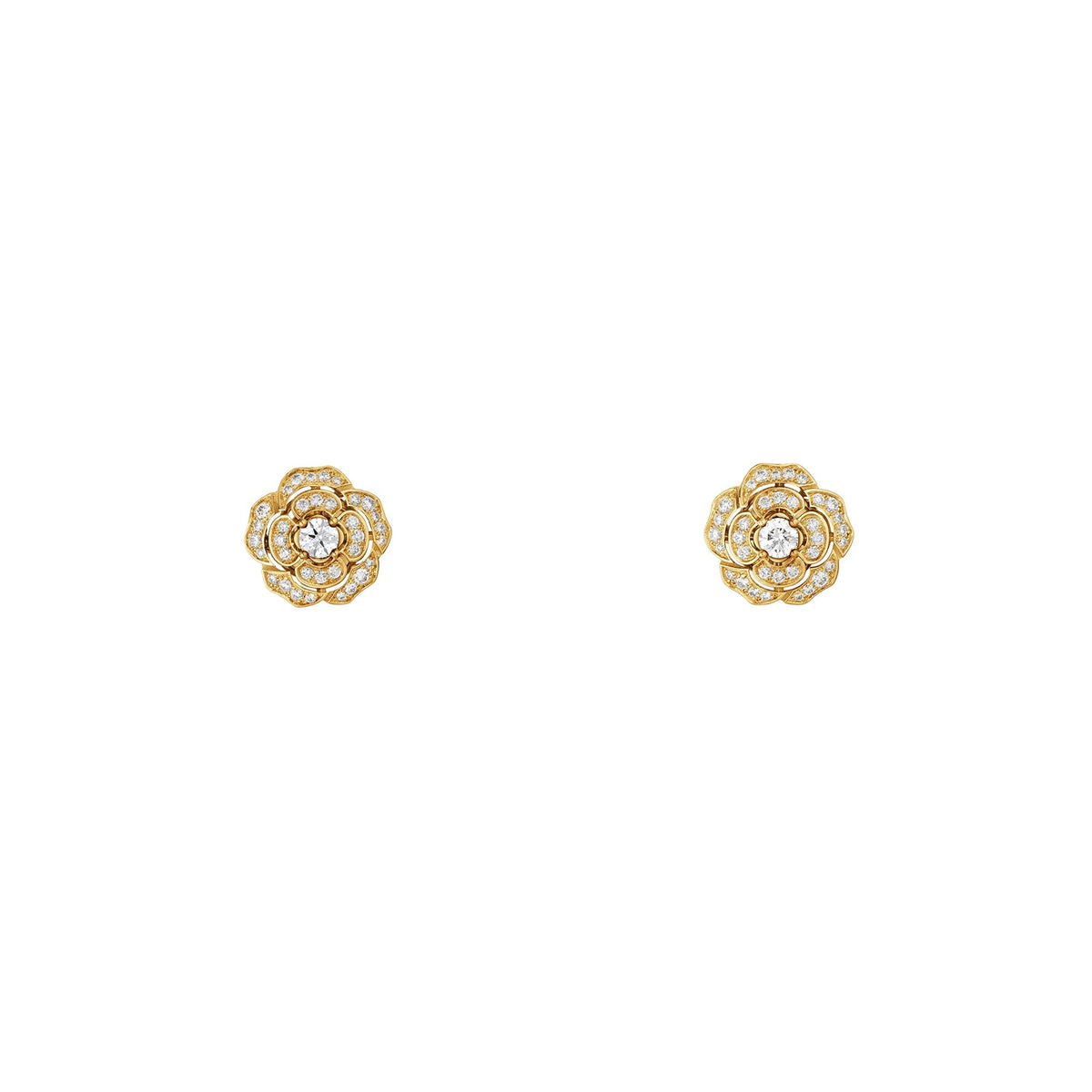 Jasmin 14K Gold Camellia Floral Drop Earrings