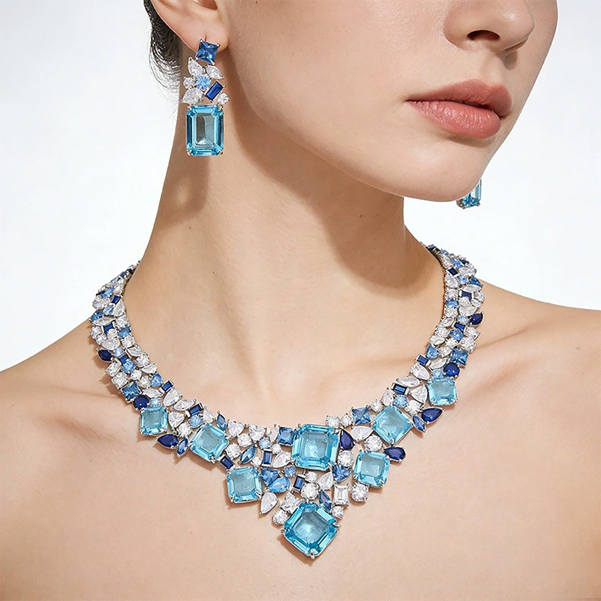 Joliette Blue Geometric Necklace