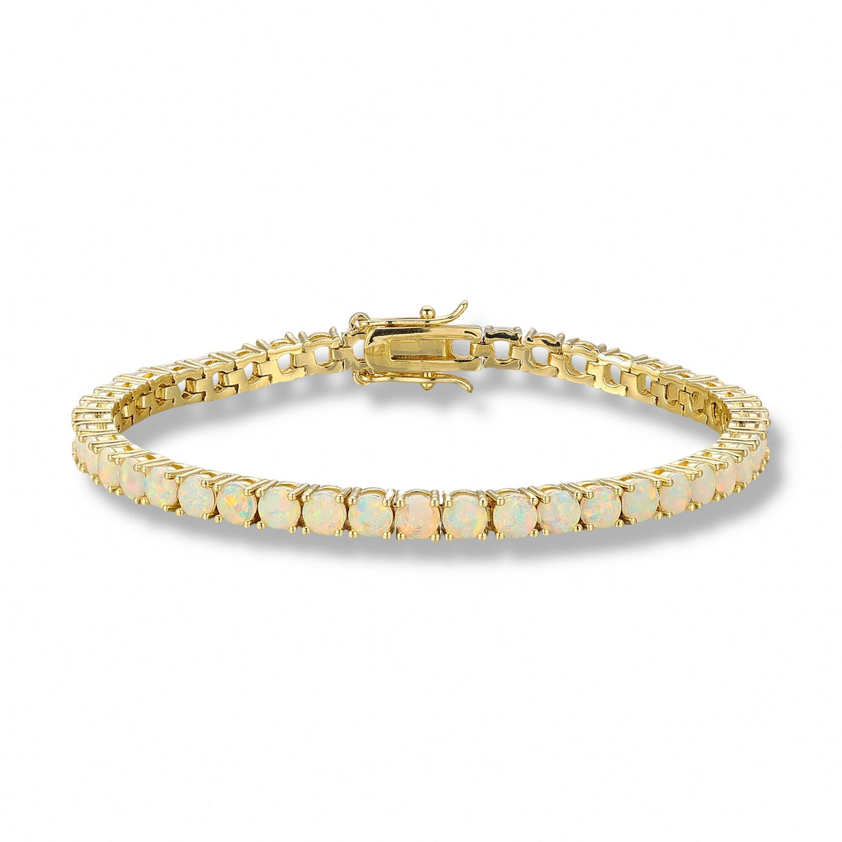 Judith White Opal Round Tennis Bracelet