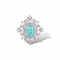 Karin Blue Floral Open Ring