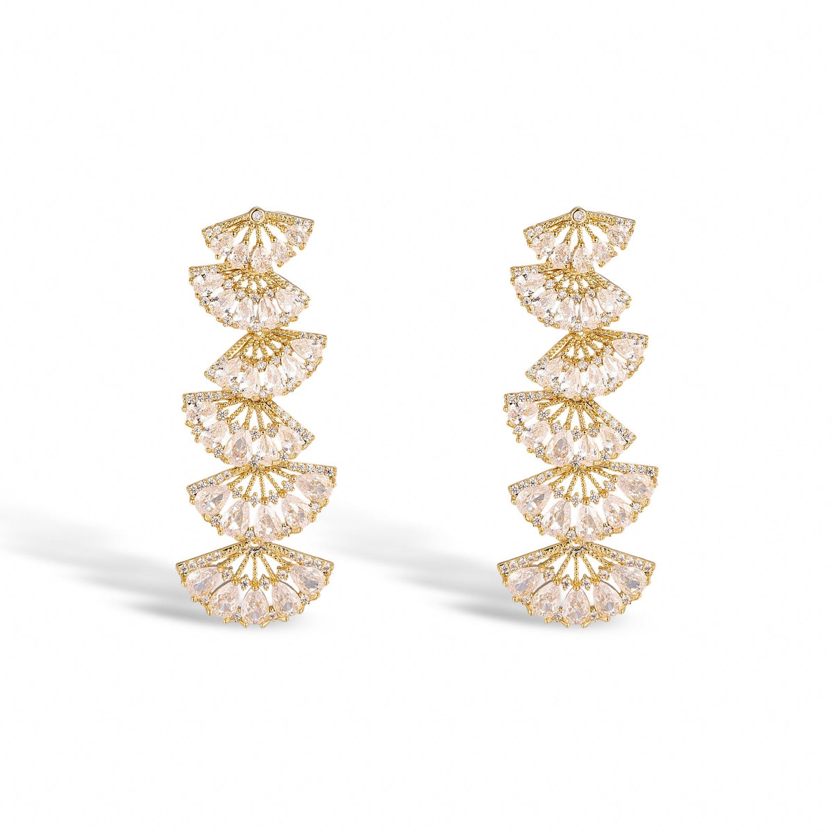 Kunigunde 14K Yellow Gold Fan Earrings