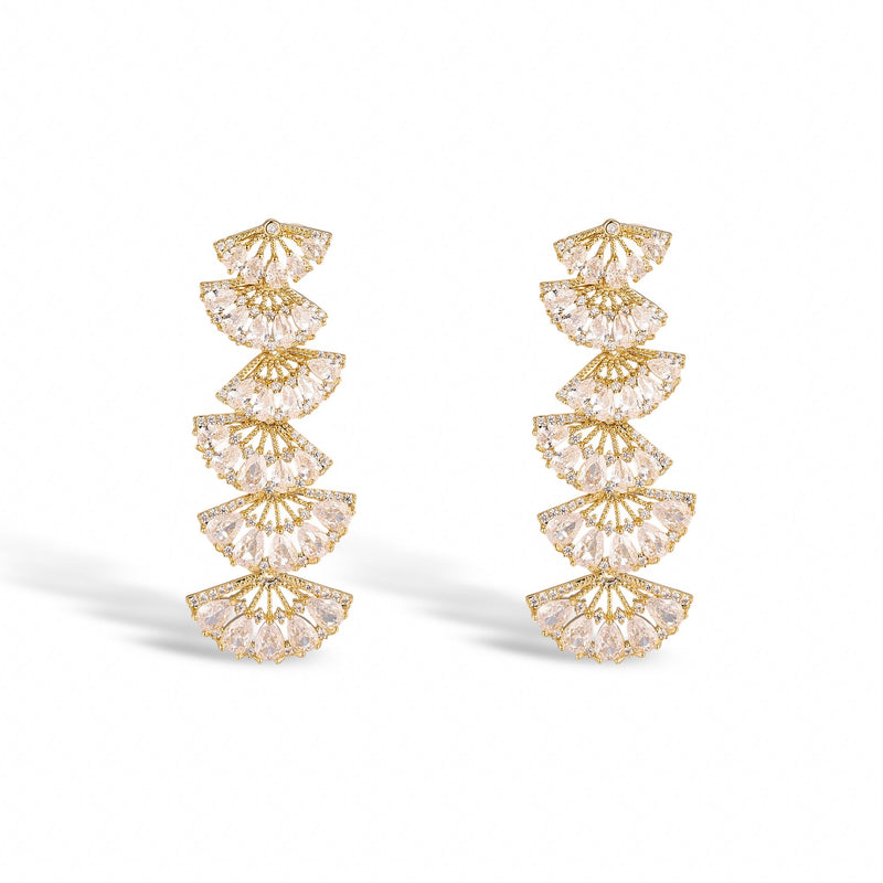 Kunigunde 14K Yellow Gold Fan Earrings