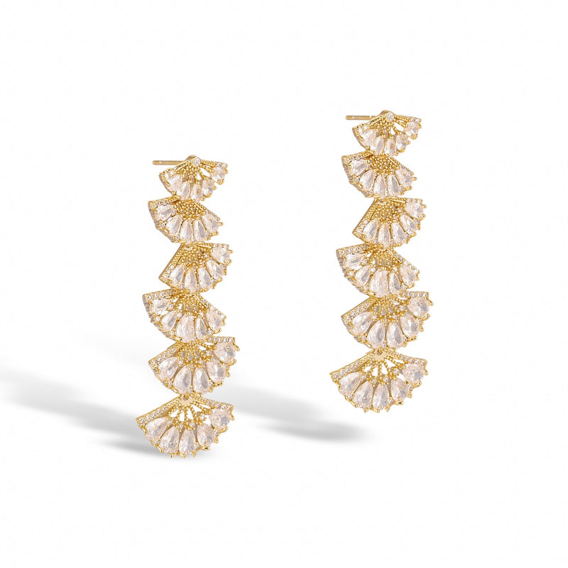 Kunigunde 14K Yellow Gold Fan Earrings