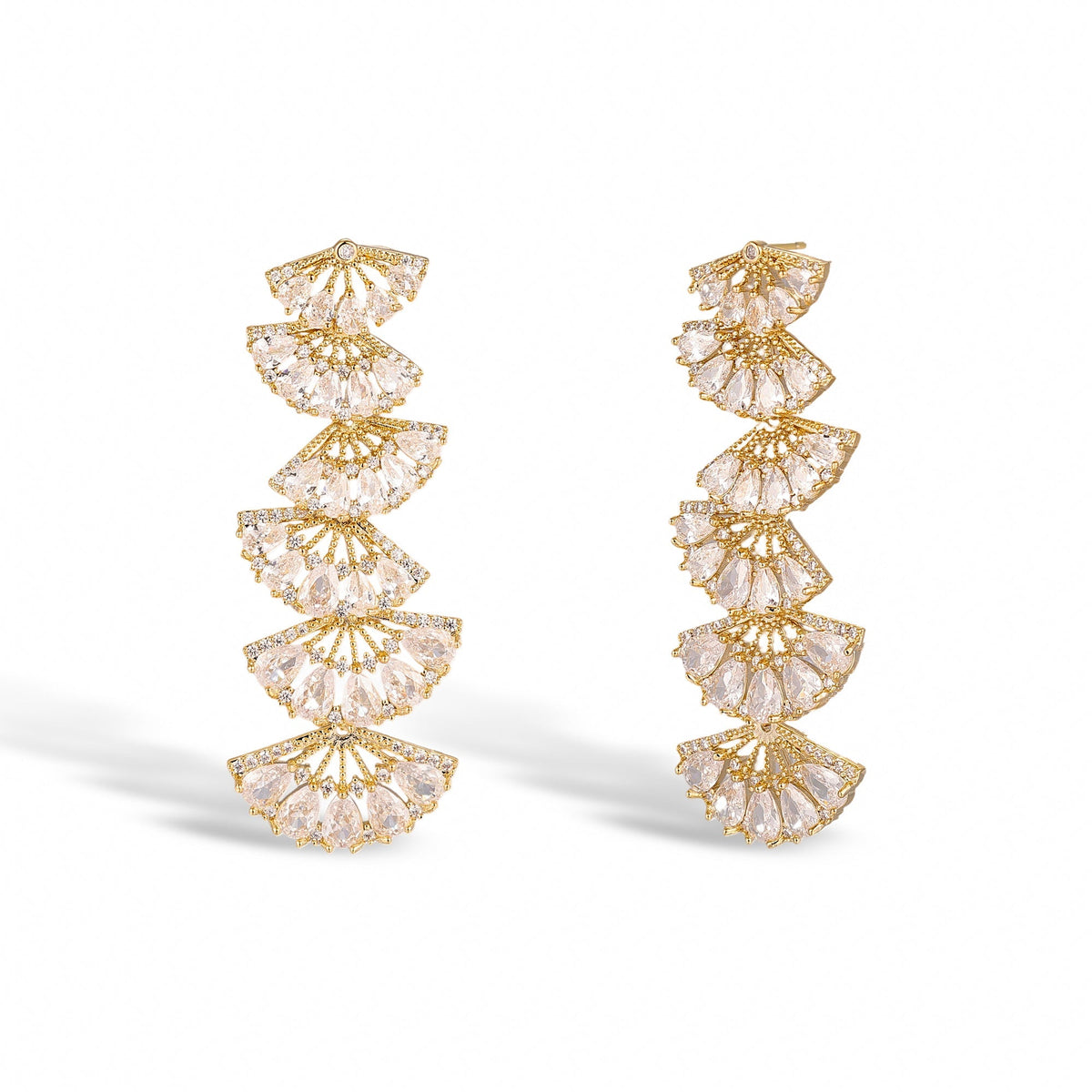 Kunigunde 14K Yellow Gold Fan Earrings