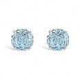 La Rose Gallica Blue Floral Stud Earrings