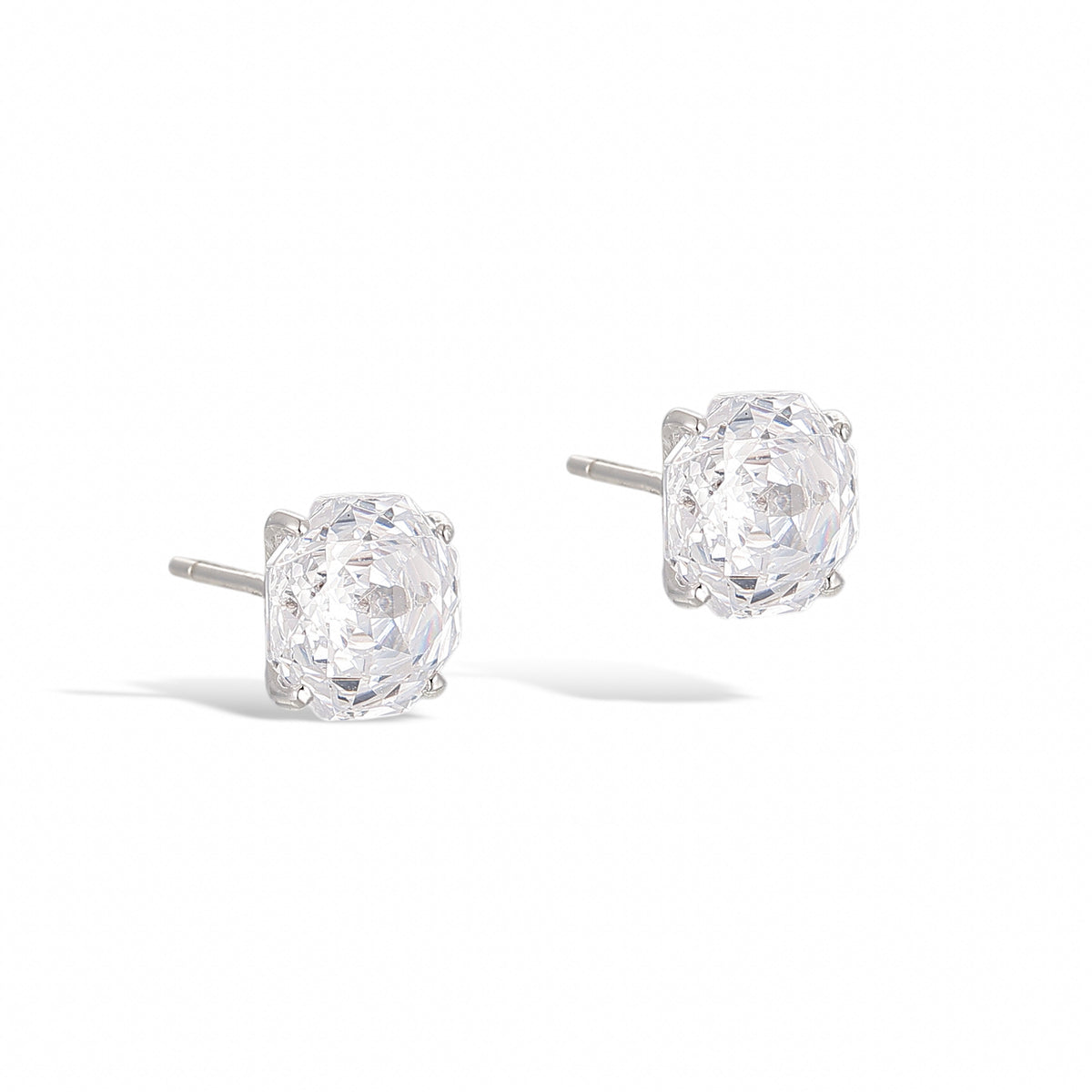 La Rose Gallica White Floral Stud Earrings