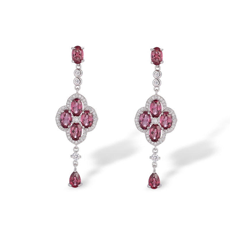 Laëtitia Four-Leaf Clover Red Earrings