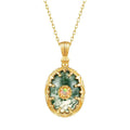 Léonie Green Moss Oval Necklace