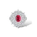 Lueur Ruby Floral Brillante Ring