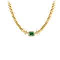 Maëliss 14K Gold Green Cushion Necklace