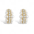Maëva White Pearl C-Hoop Earrings