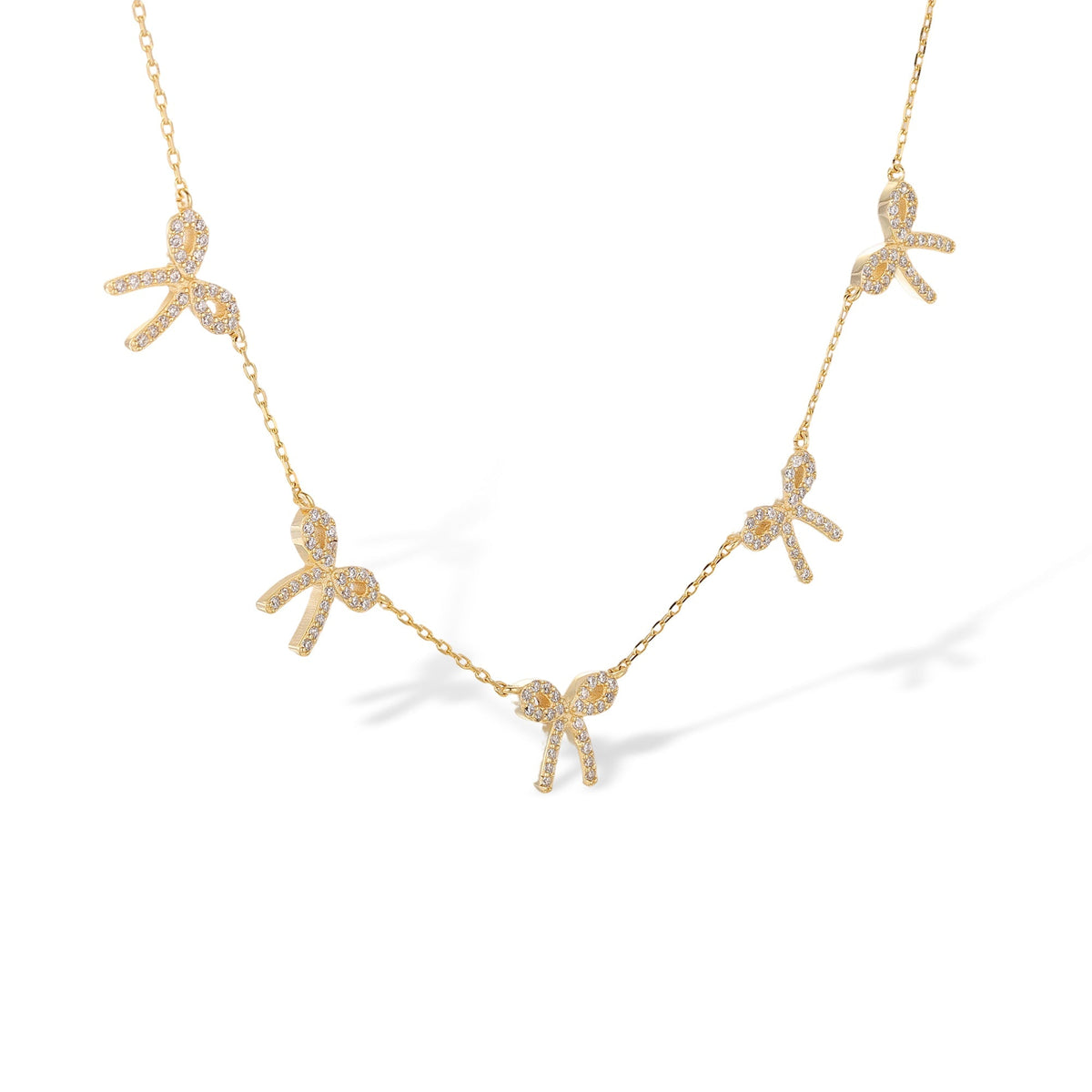 Manuela 14K Gold Delicate Bow Necklace