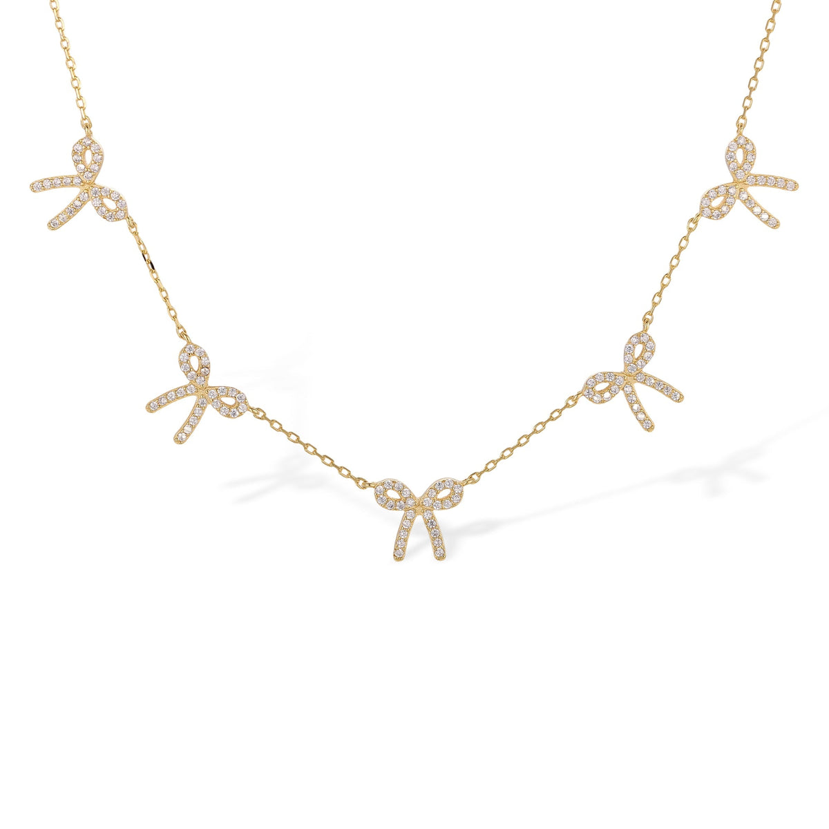 Manuela 14K Gold Delicate Bow Necklace