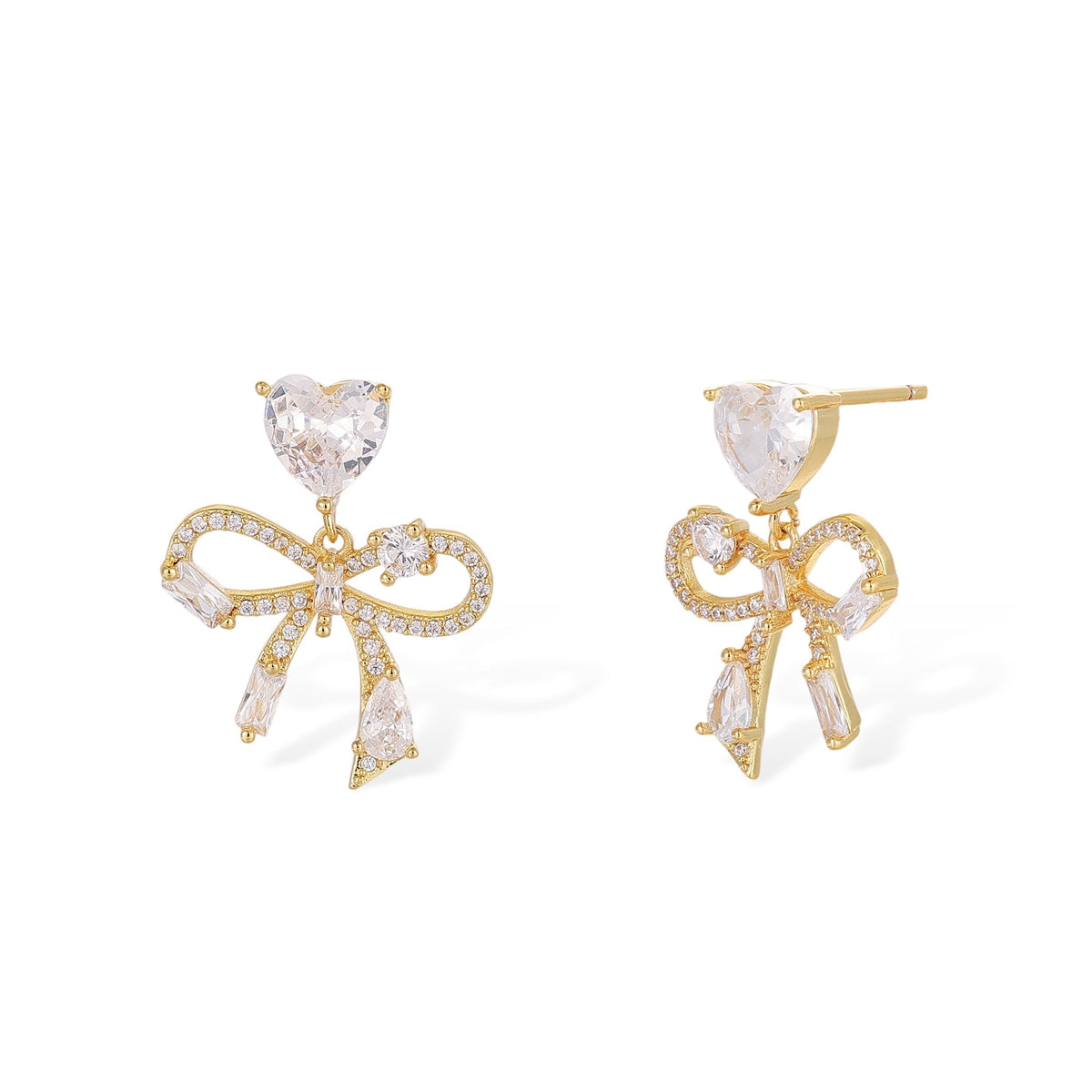 Manuela 14K Gold Delicate Bow Earrings